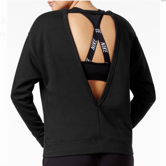 Nike Tops - Nike Black Sweatshirt Open Back Dri-Fit NWT XS